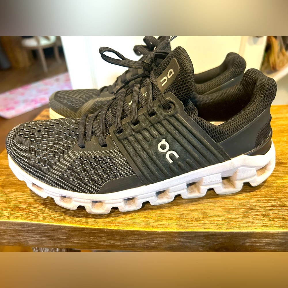 On Running Black and White Athletic Shoes